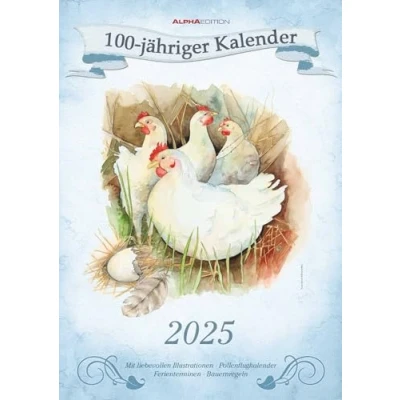 Abbildung von Alpha Edition 100 jähriger Kalender 2025 Bildkalender, 29,7x42cm, Bildkalender mit Feiertagen, Bauernregeln, Wetterprognosen und Platz für Notizen, Feiertage DE/AT/CH: Wandkalender