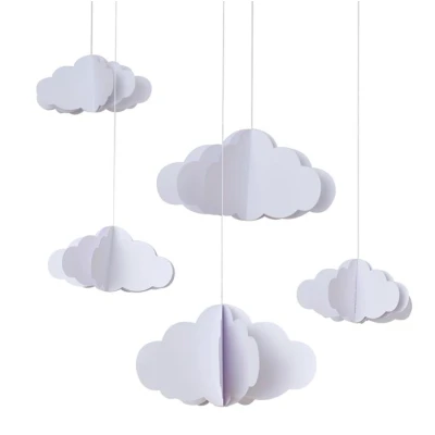 Abbildung von Ginger Ray Baby Shower White Hanging Hängedekoration 3D Wolken Weiß