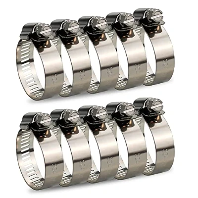Abbildung von InduSKY Schlauchschelle Set 21 38mm Einstellbare Edelstahl Schlauch Clips Rohrschellen Schlauchklemmen Sortiment Kit für Haus Gas Rohr, Wasser Tank, Automobil Tubing 10 Stücke (21 38mm)