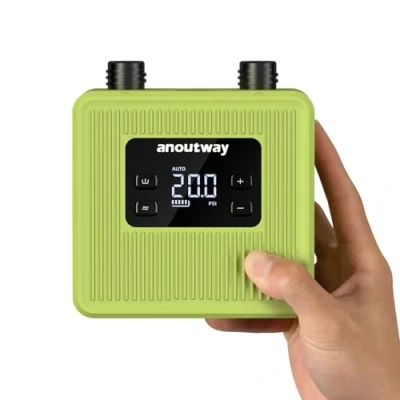Abbildung von anoutway Super Tiny Paddle Board Elektrische Pumpe 20PSI Wiederaufladbar Schnelle, Tragbare SUP Luftpumpe, Zweistufiges Aufblasen &amp; Abblasen, Auto Abschaltung für Aufblasbare Stand Up Boards