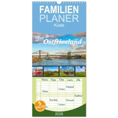Abbildung von Familienplaner 2025 Tour de Ostfriesland mit 5 Spalten (Wandkalender, 21 cm x 45 cm), CALVENDO