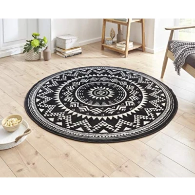 Abbildung von HANSE Home Teppich &quot;Valencia&quot;, rund, Kurzflor, Modern, Vintage, Mandala, Wohnzimmer, Kinderzimmer, Flur