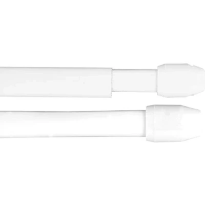 Abbildung von Gardinenstange Bistrostange (weiß) als 2er Pack ausziehbar, inkl. Selbstklebehaken (110 150 cm)