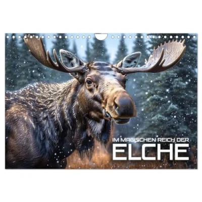 Abbildung von Im magischen Reich der Elche (Wandkalender 2025 DIN A4 quer), CALVENDO Monatskalender