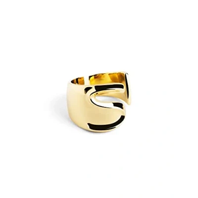 Abbildung von Singularu Personalized Letter Signet Ring, Damen, Größe: One Size, Letra s oro
