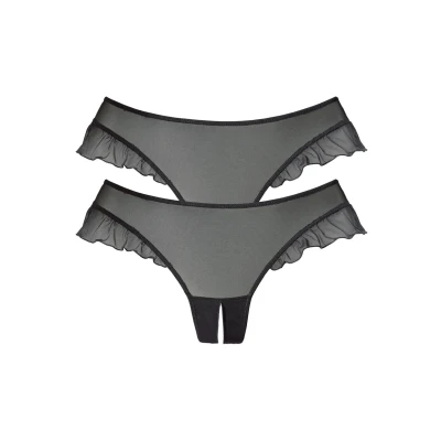 Abbildung von Lascana Thong Ouvert 2 PC. String, Damen, Größe: 32/34, 2x black