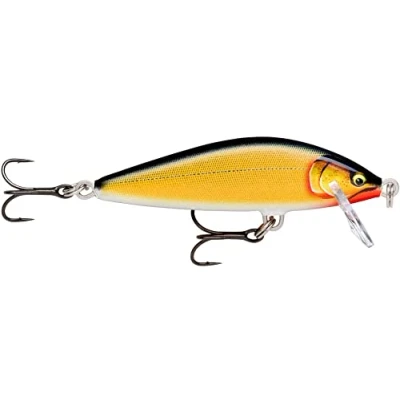 Abbildung von Rapala Angelköder Countdown Elite Angelzubehör aus Balsaholz Süßwasser Spinnköder Sinkend Lauftiefe: 1,2m Größe: 7,5cm / 10g Hergestellt in Estland Gilded Gold Shad
