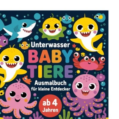 Abbildung von Unterwasser Baby Tiere Ausmalbuch für kleine Entdecker ab 4 Jahren mit 50 faszinierende Ausmalbildern
