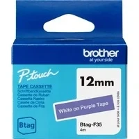 Abbildung von Brother Original Btag F35 Schriftband 12 mm breit, 4 m lang, weiß/lila