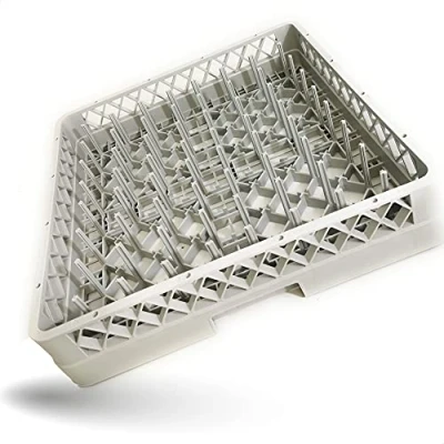 Abbildung von Gastronette Spülkorb Korb 64 Finger Teller Gläser Tassen Tabletts für die Gastronomie Spülmaschine Spülmaschinenkorb Universal aus Kunststoff 50x50 cm grobmaschig stapelbar Tablettkorb GN Norm