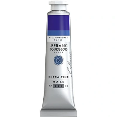 Abbildung von Lefranc Bourgeois 405077 extra feine Ölfarbe in Künstlerqualität aus hochwertigen Pigmenten, lebendige Farben, hohe Lichtechtheit, 40ml Tube Ultramarin Dunkel