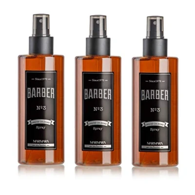 Abbildung von BARBER MARMARA No.3 Eau de Cologne Pump spray Herren (3x 250ml) After Shave Men Duftwasser Rasierwasser Männer Erfrischt kühlt Duft Desinfizierend 70 Alkohol No.3)