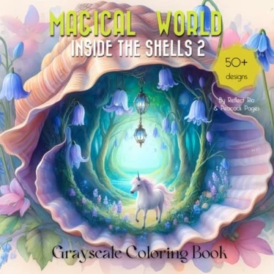 Abbildung von Magical World Grayscale Coloring Book 2: Fantasy with beautiful flowers and animals Inside the Shells Suitable for Beginners, Teens, ... (Magical A Little Thing, Band 3)