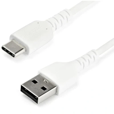 Abbildung von StarTech.com RUSB2AC2MW USB A auf C Kabel (2m, hochwertiges 2.0 Datenübertragungs und Ladekabel, Aramidfaser, St/St (RUSB2AC2MW) weiß