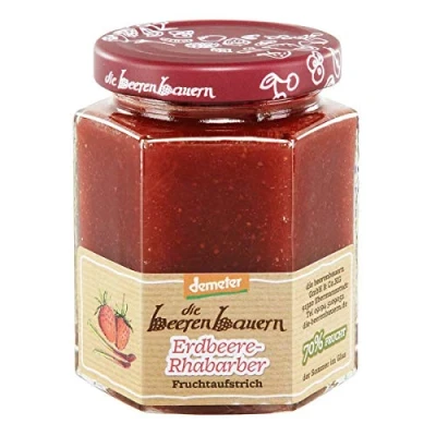Abbildung von die beerenbauern Erdbeere Rhabarber Fruchtaufstrich 200 g 6er Pack