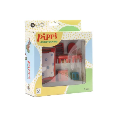 Abbildung von Pippi Langstrumpf Möbelset Tisch &amp; Stühle, Holz
