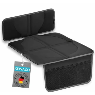 Abbildung von Kewago Kindersitzunterlage für Autositzerhöhung Polyester, universelle Passform, wasserabweisend, extra dicke Polsterung, schmutzabweisend, DE