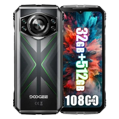 Abbildung von DOOGEE S118 Smartphone ohne Vertrag, Helio G100 Octa Core 32GB + 512GB, 10800mAh Akku / 33W, Robustes 4G, 50MP Kamera (12MP Infrarot) 8MP 32MP, Android 14 6.58 Zoll, NFC (Grün)