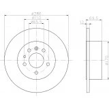 Abbildung von TEXTAR PRO 92067003 Bremsscheibe 286 12 05/07 110 voll beschichtet ohne Radbefestigungsbolzen, Radnabe OPEL: Omega B Caravan, Limousine
