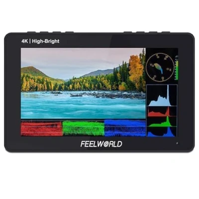 Abbildung von FEELWORLD F5 Prox 5.5 Inch 1600nit High Bright Touch Screen 4K HDMI DSLR Camera Field Monitor with F970 Install ，3D LUT and Power Kit 245g Professional Lightweight