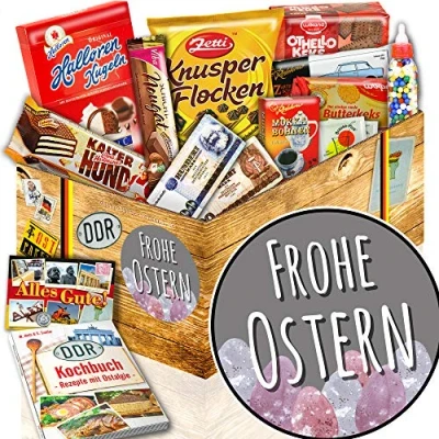 Abbildung von Frohe Ostern Geschenke Süße DDR Waren