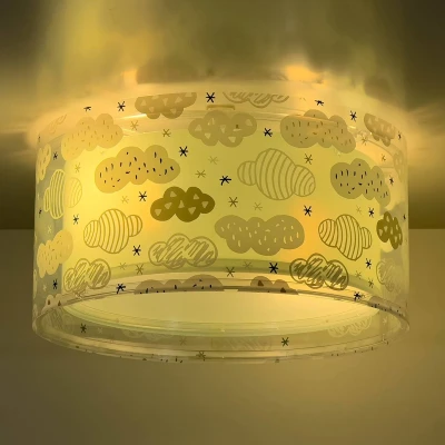 Abbildung von Dalber Deckenlampe Kinderzimmer, Deckenleuchte für Kinder Clouds Wolke Grün, 41416H, E27