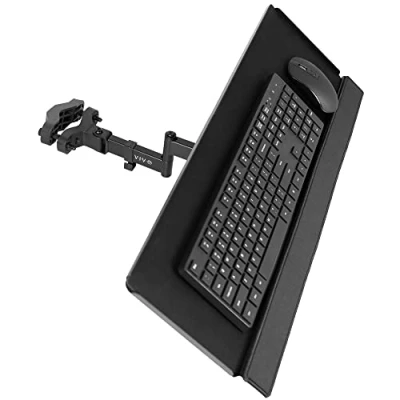 Abbildung von VIVO Mount POLEKB Tastaturablage mit Mastbefestigung, Spanplatte Stahl Kunststoff, Schwarz