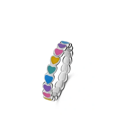 Abbildung von Lucardi Colourful Ring, Damen, Größe: 46, Silver coloured