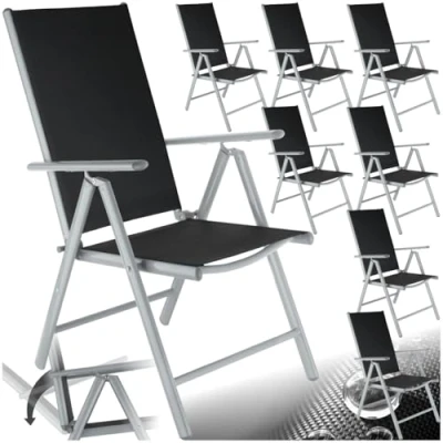 Abbildung von tectake Gartenstuhl Marilena (8er Set, 8 St), Verstellbare Rückenlehne