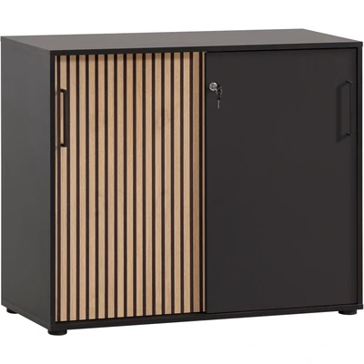 Abbildung von Schildmeyer Schiebetürenschrank &quot;Hank, MADE IN GERMANY, Breite 100 cm&quot;, Tür mit Akustikprint, abschließbar, Metallbeschläge
