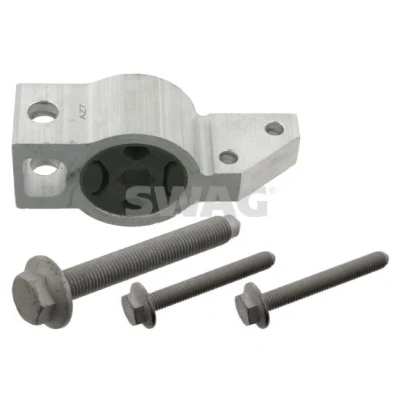 Abbildung von SWAG 32 93 2542 Querlenkerlager mit Befestigungsmaterial Vorderachse links, unten, hinten Gummi VOLKSWAGEN: Touran I, GOLF 5 Schrägheck, 6