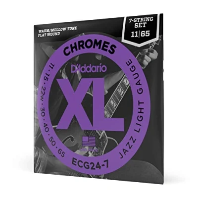 Abbildung von D&#039;Addario Gitarrensaiten E Gitarre Gitarren Saiten ECG24 7 Jazz Light, String, 11 65 1 Stück