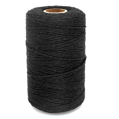 Abbildung von Baumwollschnur Schwarz Schnur Makramee Garn 2mm x 200M Bastelschnur zum DIY, Geschenkverpacken, Gärtnern