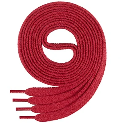 Abbildung von Di Ficchiano 1Paar flache SCHNÜRSENKEL aus 100% Baumwolle für Sneaker Sportschuhe sehr reißfest ca. 7 mm breit Schuhbänder rote Schuhriemen Farbe: red 160cm