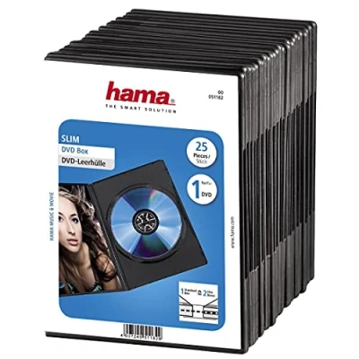 Abbildung von Hama DVD Slim Box 25, Black, 1 Disks, Schwarz