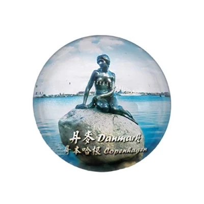 Abbildung von 3D Kopenhagen Dänemark Kühlschrank Kühlschrankmagnet Kristallglas Magnet Tourist Travel Souvenir Sammlung Geschenk Magnetische Aufkleber Home Küche Dekoration