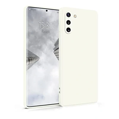 Abbildung von MyGadget Hülle für Samsung Galaxy Note 10 robuste Silikon Schutzhülle TPU Case Slim Silikonhülle Back Cover Kratzfest Handyhülle Matt Weiß