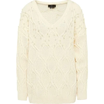 Abbildung von LEOMIA Women&#039;s Strickpullover, Wollweiss, XL/XXL
