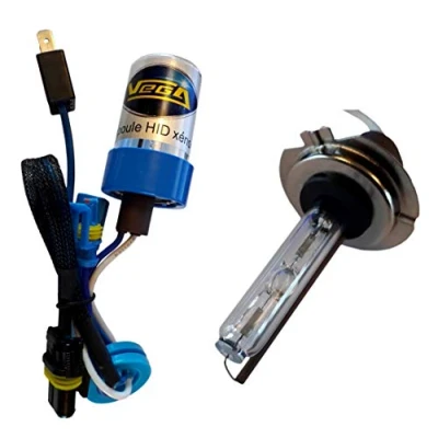 Abbildung von VEGA 1 x HID Xenon Glühbirne, französische Marke, H7, 4300 K, 55 W, mit abgewinkeltem Sockel, hochwertig