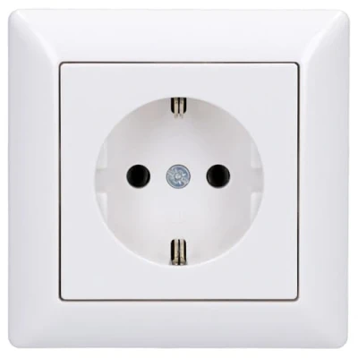 Abbildung von Jung SCHUKO Set Alpinweiß Serie AS AS581WW Rahmen 1 fach + A1520WW SCHUKO® Steckdose