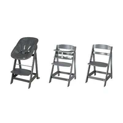Abbildung von roba® Hochstuhl Born Up, anthrazit, mit Neugeborenen Aufsatz, graphite gesteppt (Set)