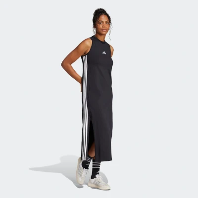 Abbildung von adidas Sportswear Essentials 3STRIPES LONG Racerback Jerseykleid Black white, Damen, Größe: XL, white