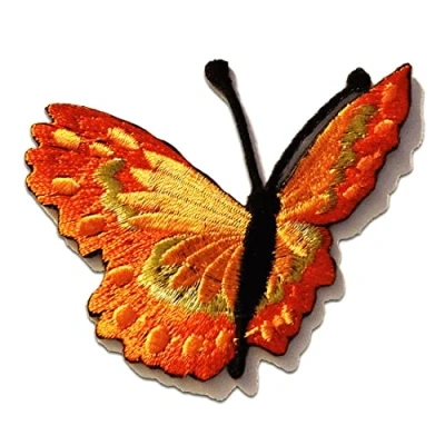 Abbildung von Schmetterling Aufnäher, Bügelbild, Aufbügler, Applikationen, Patches, Flicken, zum aufbügeln, Größe: 7.9 x 6.3 cm