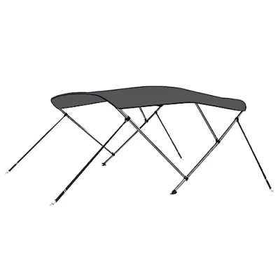 Abbildung von vidaXL 3 Bow Bimini Top mit Edelstahl Clip Bootsverdeck Boot Verdeck Sonnendach Sonnenverdeck Sonnensegel Sonnenschutz Anthrazit 183x180x137cm