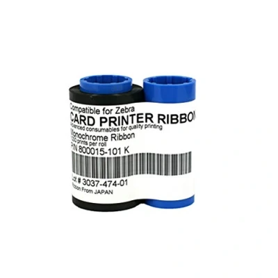 Abbildung von 800015 101 schwarzes einfarbiges Farbband für Zebra P330i P420i P430i Kartendrucker, 1000 Drucke
