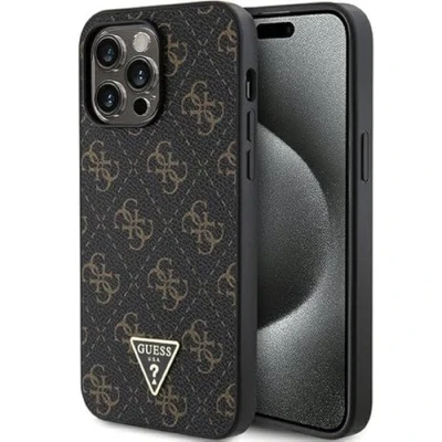 Abbildung von Guess GUHCP15LPG4GPK Hülle für iPhone 15 Pro 6.1&quot; Schwarz hardcase 4G Triangle Metal Logo