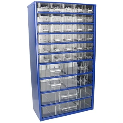 Abbildung von KOTARBAU® Werkstatt Aufbewahrungsbox mit Schubfächern 555x305x150 Sortierkasten 30K4M2G Kleinteilemagazin Blau Metall