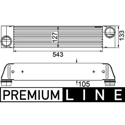 Abbildung von MAHLE ORIGINAL CI 193 000P Ladeluftkühler BMW: 5 Limousine, Touring, 6 Coupe