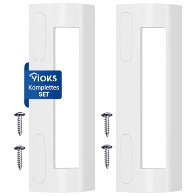Abbildung von VIOKS 2x Türgriff Set Weiß 200x70x45mm Kühlschrank Griff Universal mit Befestigungsabstand 82 163mm für Kühlschranktür &amp; Gefrierfach Ersatzteile Gefrierschrank