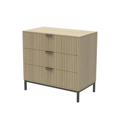 Abbildung von Vicco Kommode Lennox, Eiche, 72 x 69 cm mit 3 Schubladen